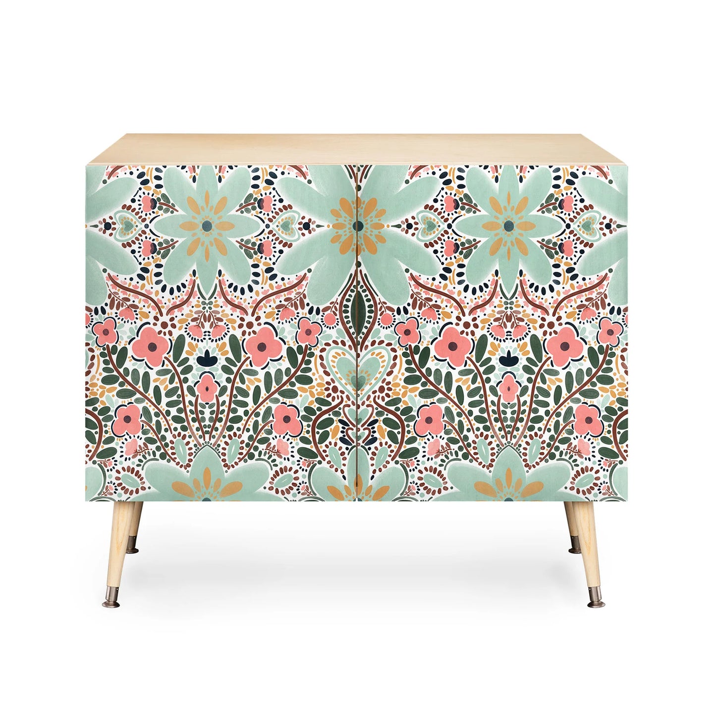 Marta barragan floral motif cabinet credenza