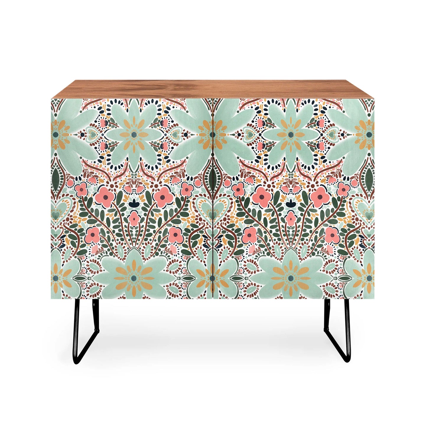 Marta barragan floral motif cabinet credenza