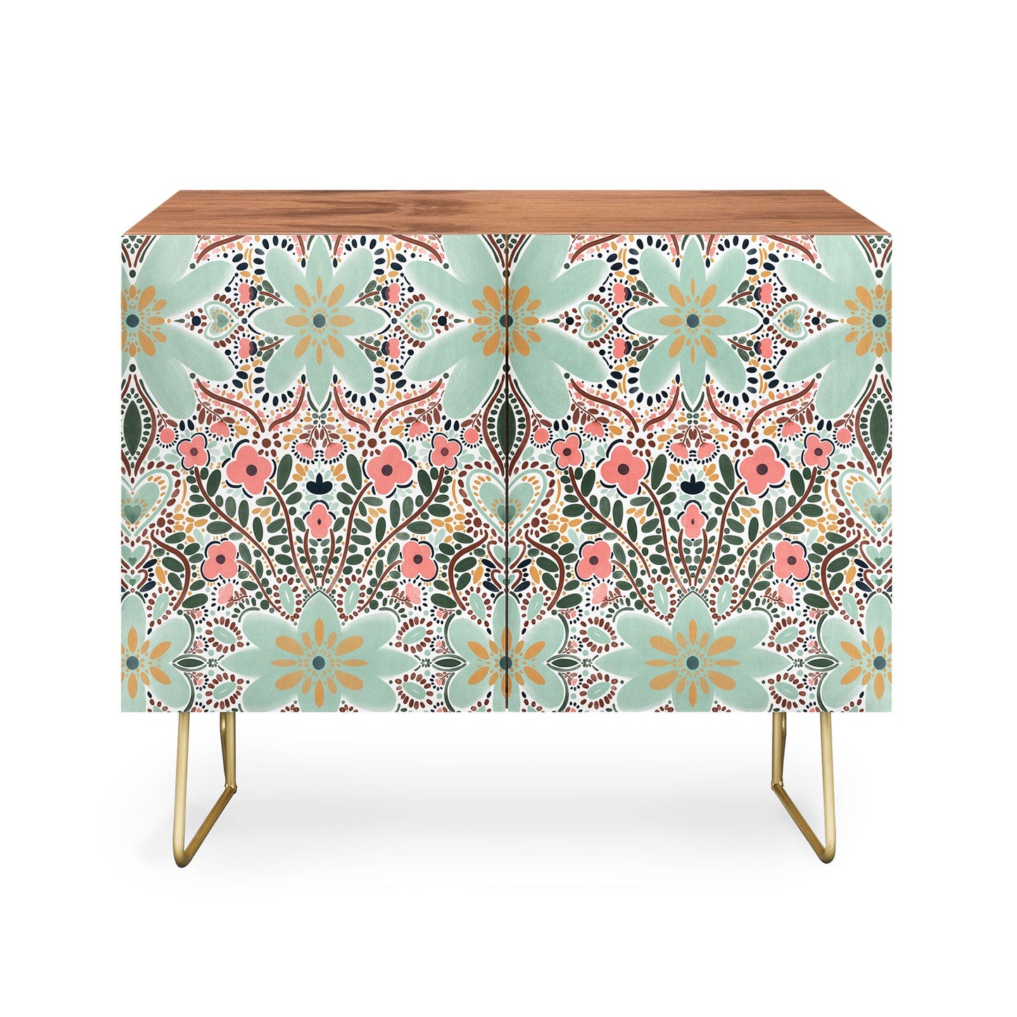 Marta barragan floral motif cabinet credenza