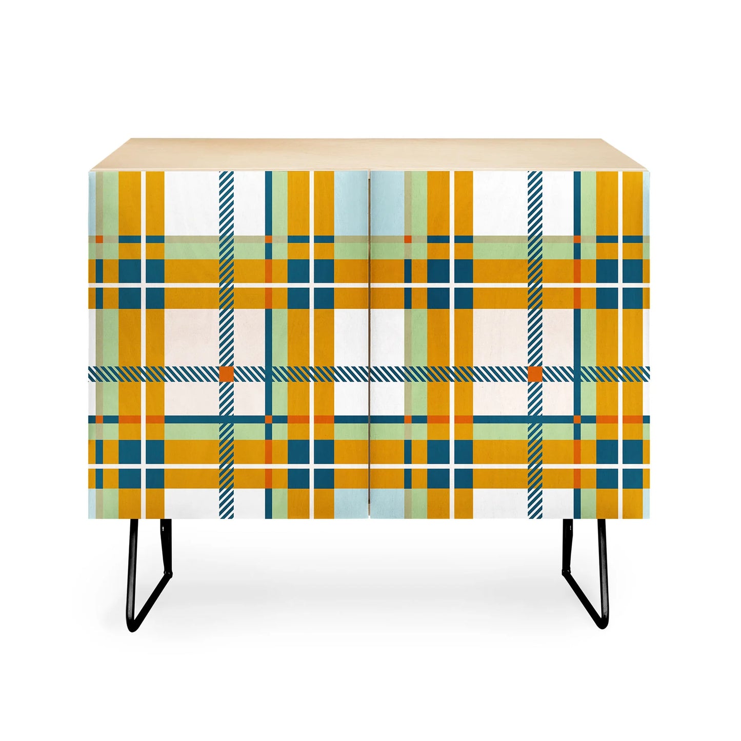 Marta barragan camarasa warm plaid cabinet credenza