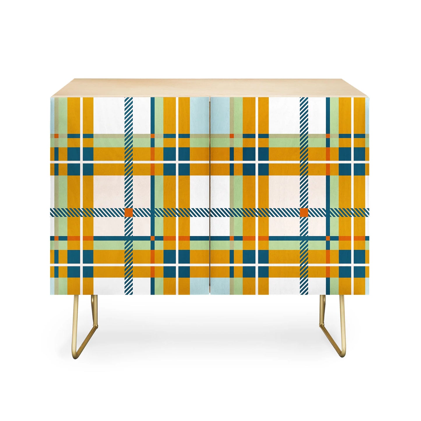 Marta barragan camarasa warm plaid cabinet credenza