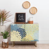 Megan morris yellow gray blue credenza cabinet