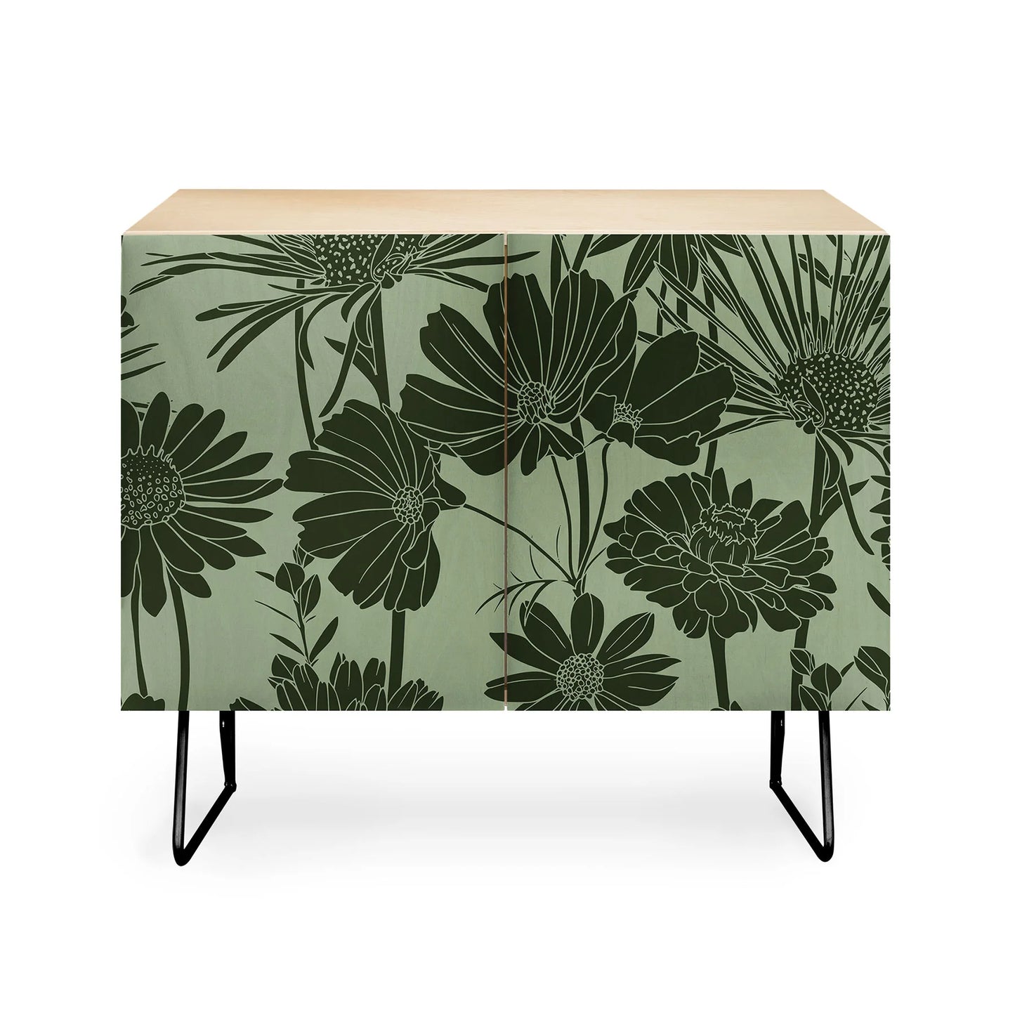 Megan dark green credenza cabinet