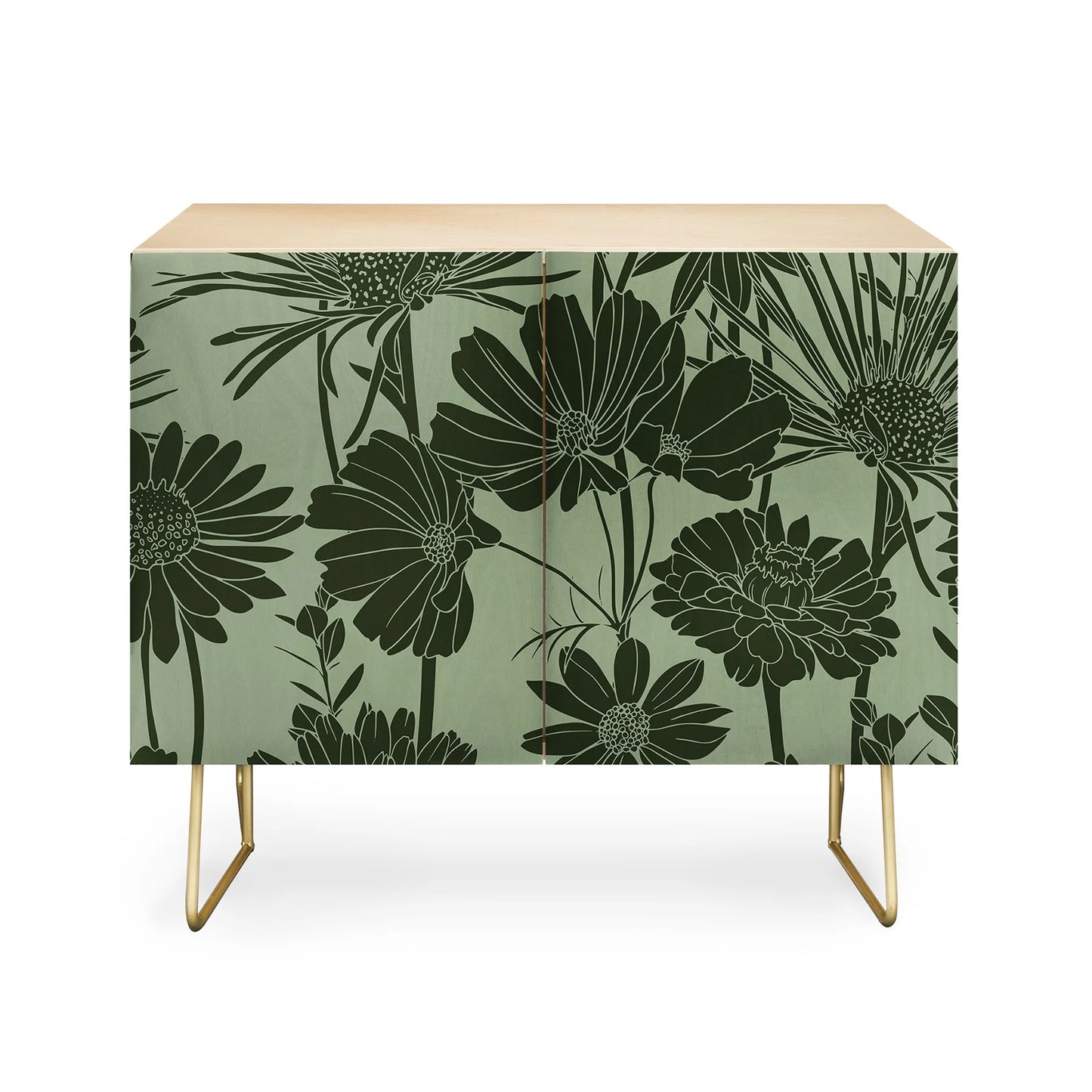 Megan dark green credenza cabinet