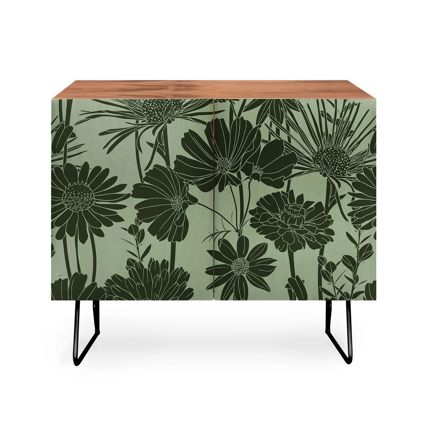 Megan dark green credenza cabinet