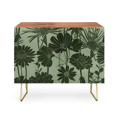Megan dark green credenza cabinet