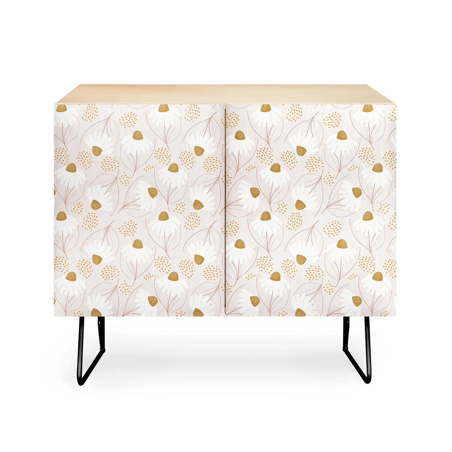 Menina lisboa pastel spring daisies credenza cabinet