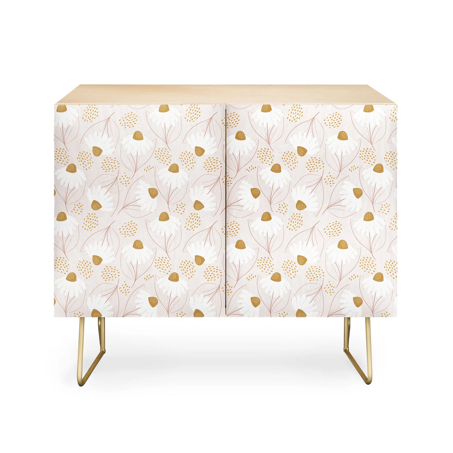 Menina lisboa pastel spring daisies credenza cabinet