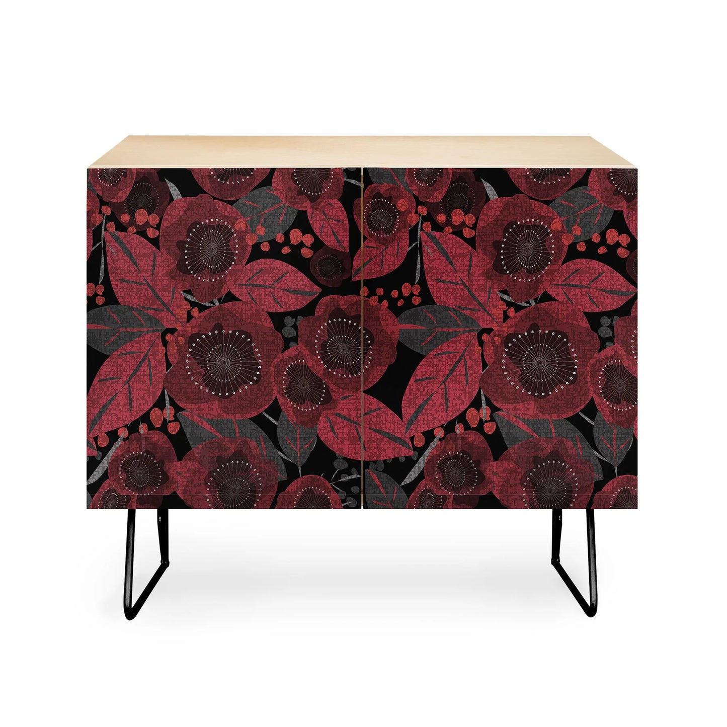Mirimo dark red romance cabinet credenza
