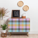 Mirimo multicolor gingham grid cabinet credenza