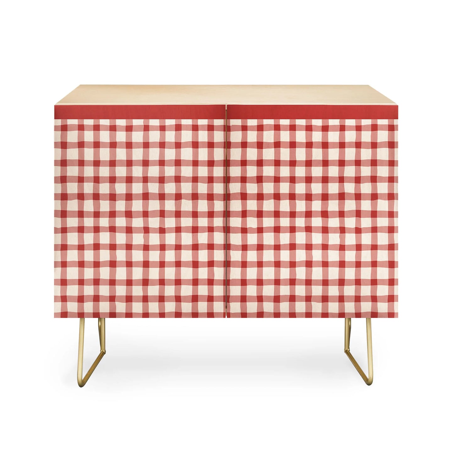 Mirimo organic gingham red cabinet credenza