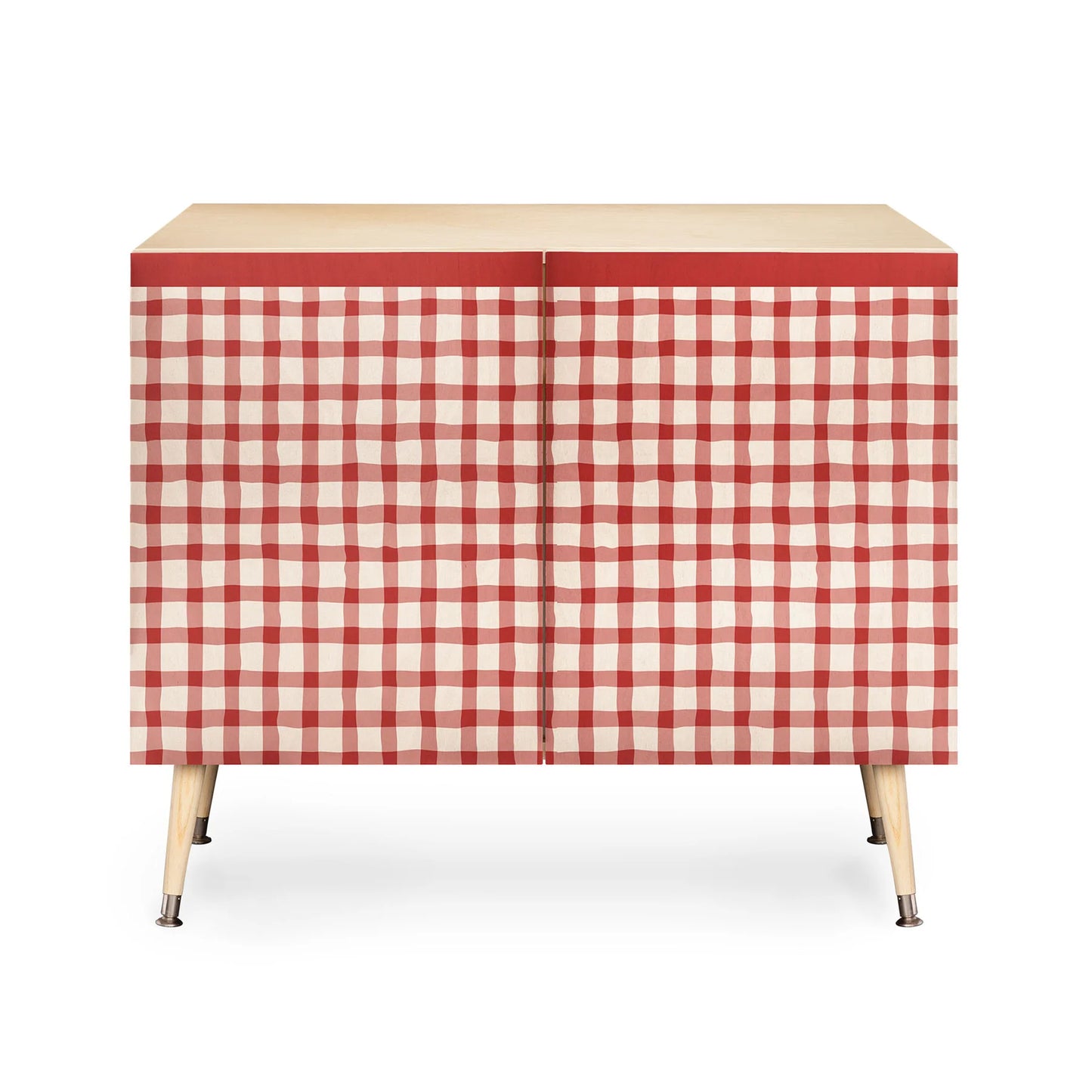 Mirimo organic gingham red cabinet credenza