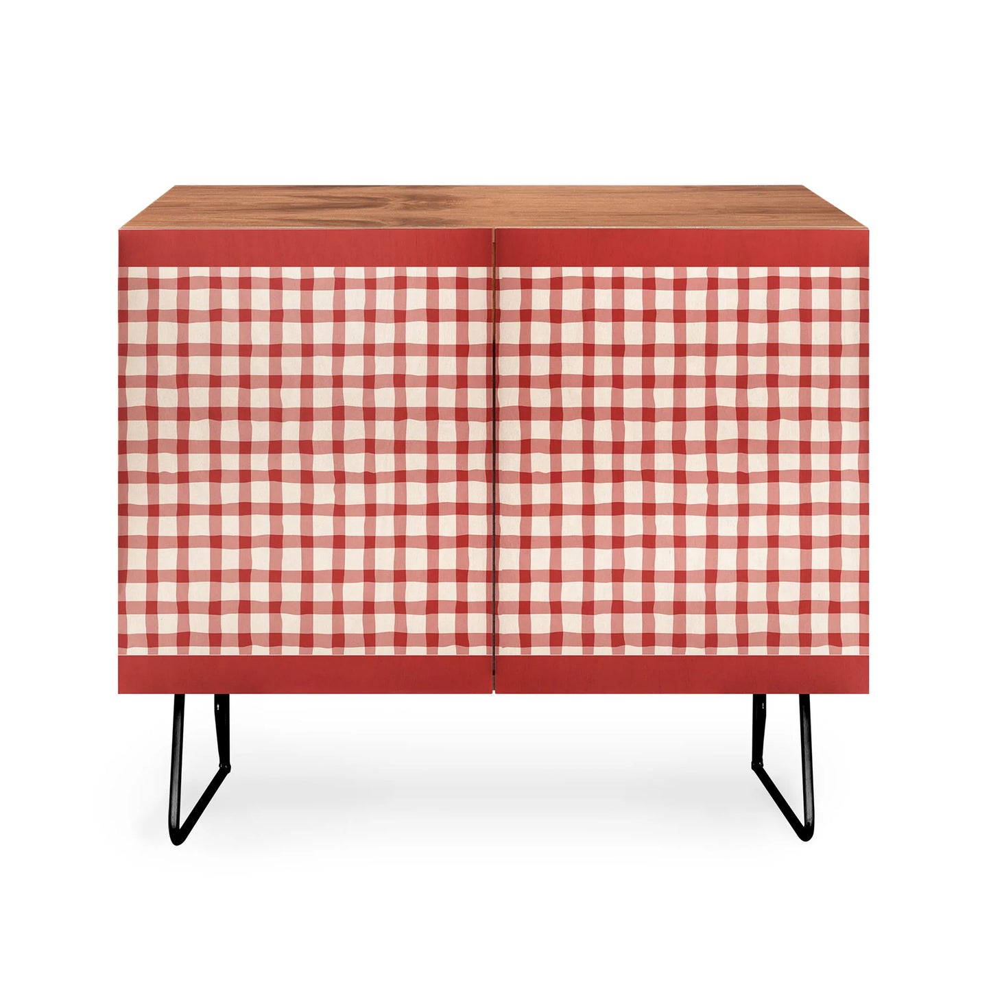 Mirimo organic gingham red cabinet credenza