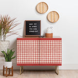 Mirimo organic gingham red cabinet credenza