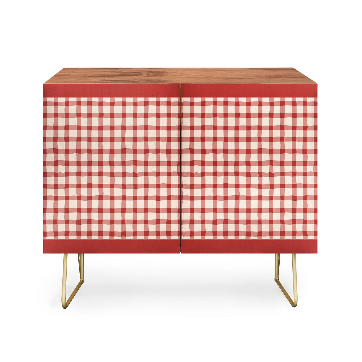 Mirimo organic gingham red cabinet credenza
