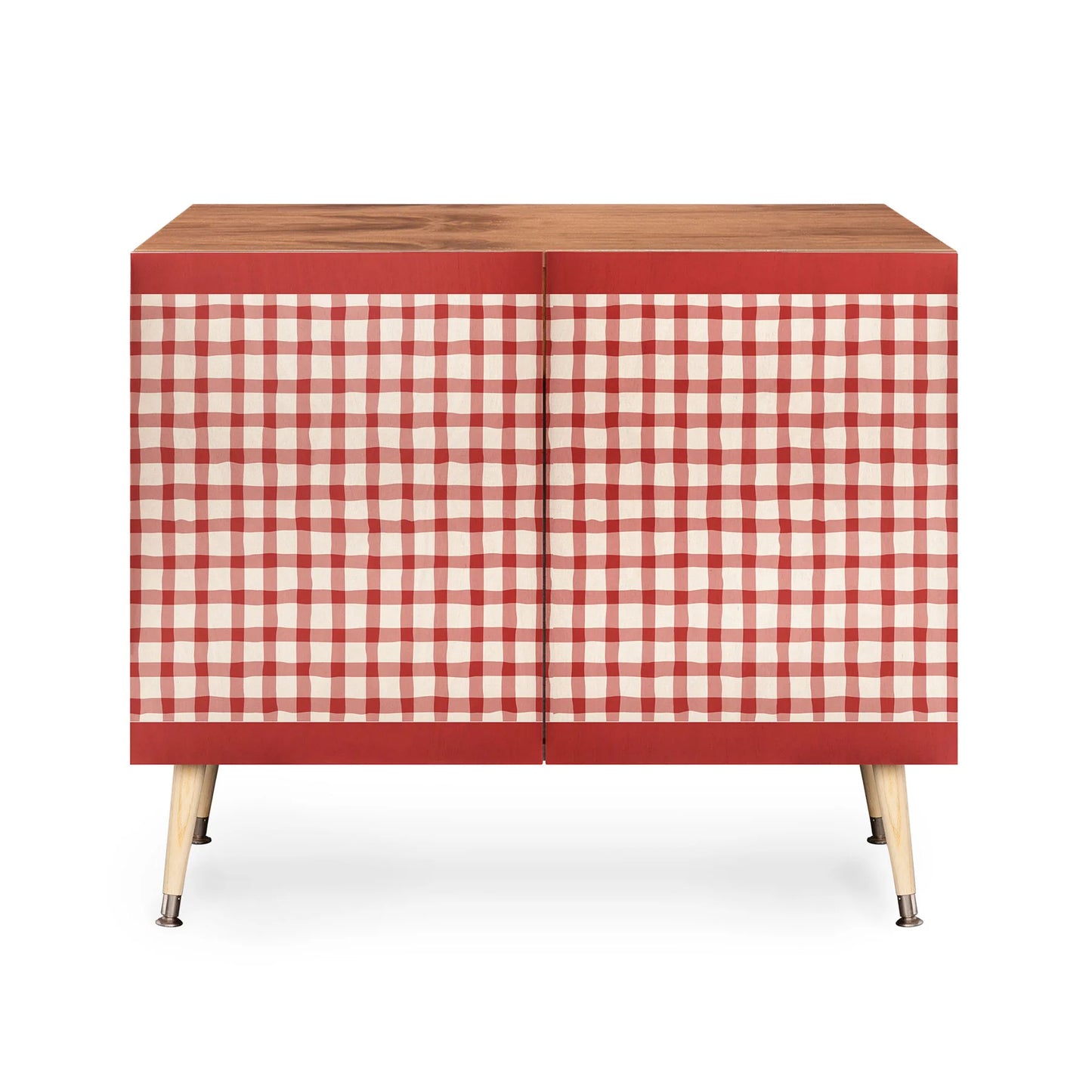 Mirimo organic gingham red cabinet credenza