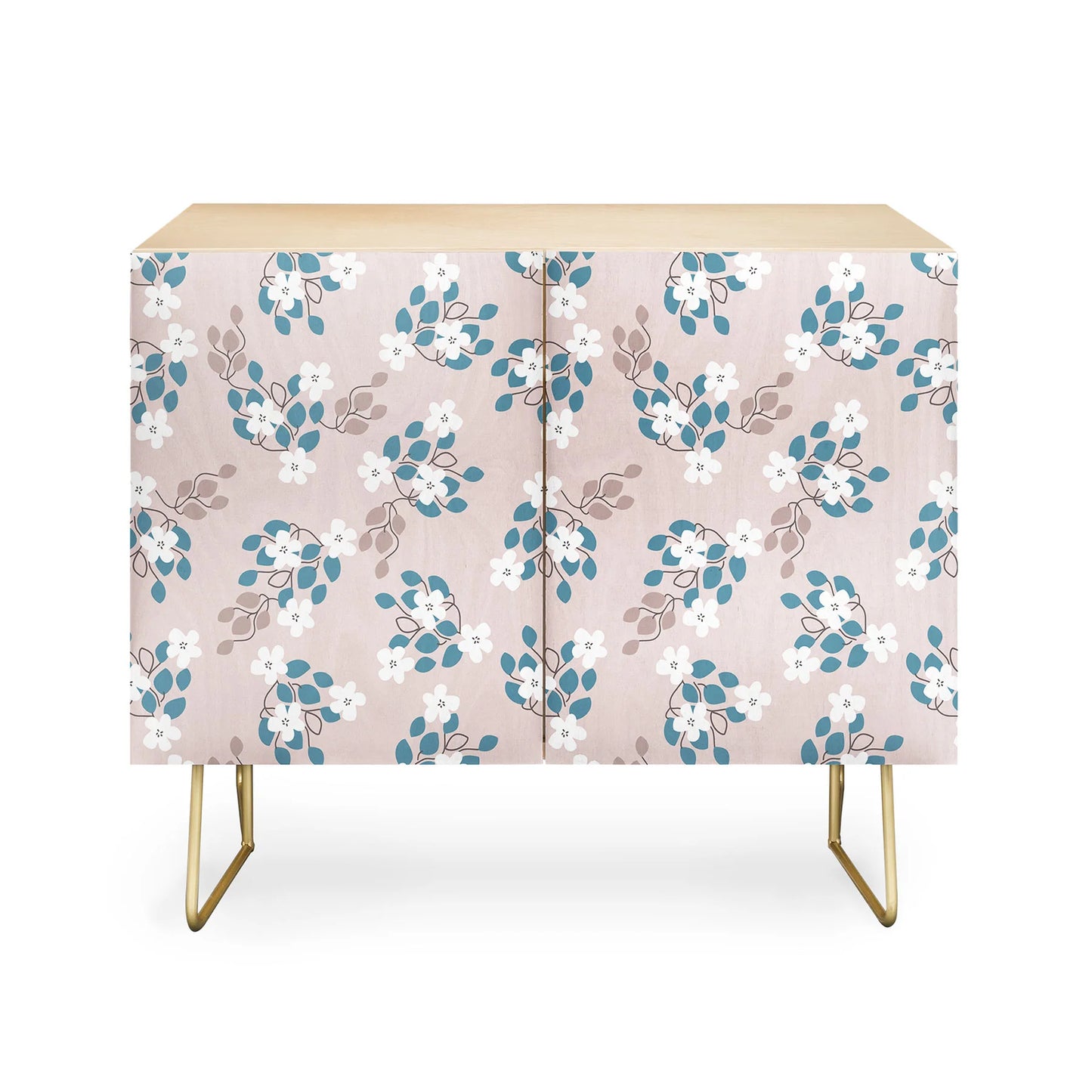 Mirimo tiny white flowers cabinet credenza