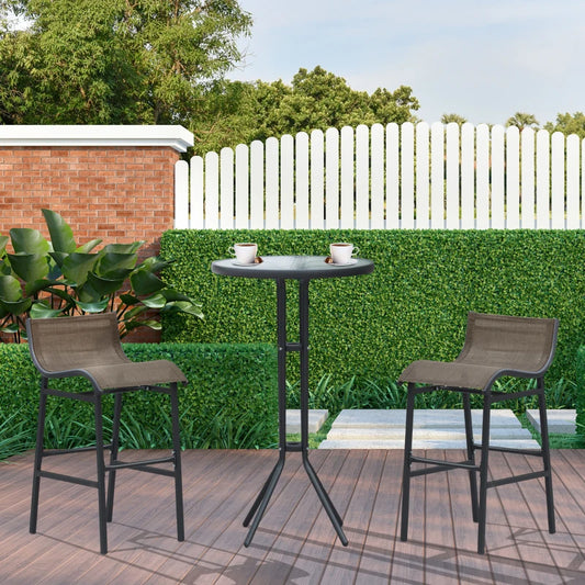 Outsunny 3 Piece Bar Height Outdoor Bistro Set