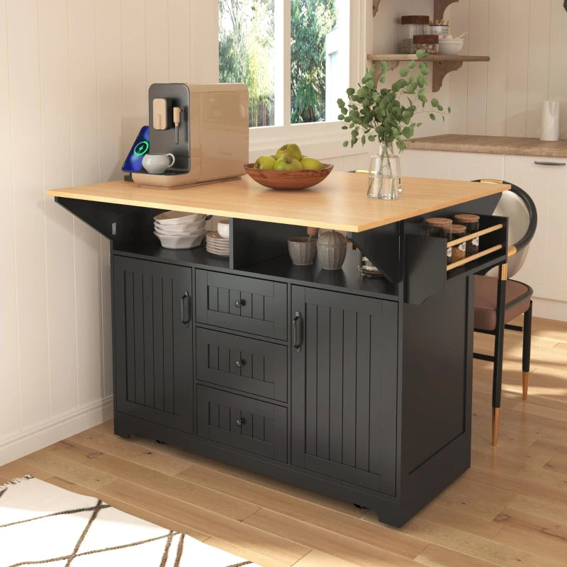 Kitchen Island Cart with Dual Drop Leaf