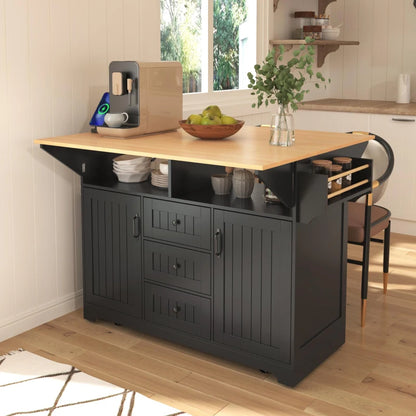 Kitchen Island Cart with Dual Drop Leaf