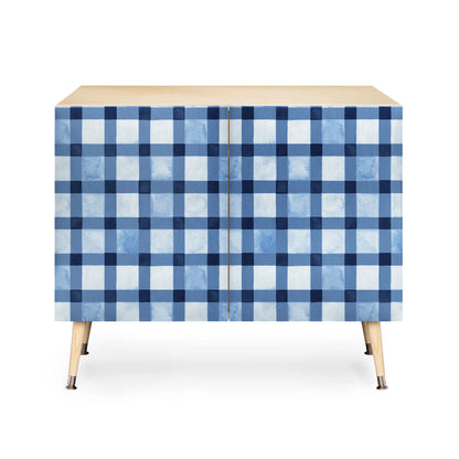 Ninola design checker navy blue cabinet credenza