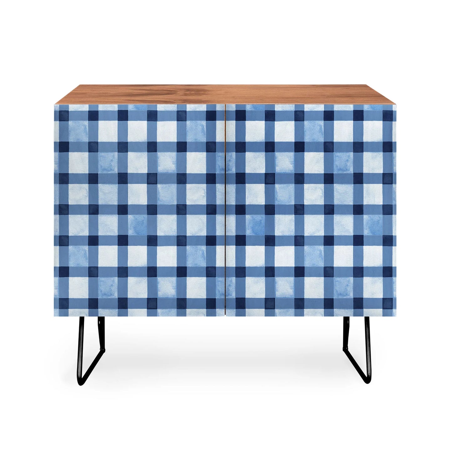 Ninola design checker navy blue cabinet credenza