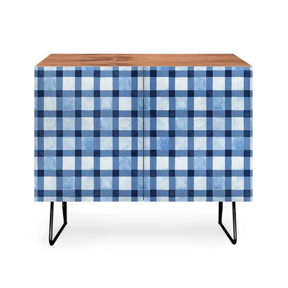 Ninola design checker navy blue cabinet credenza