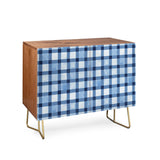 Ninola design checker navy blue cabinet credenza