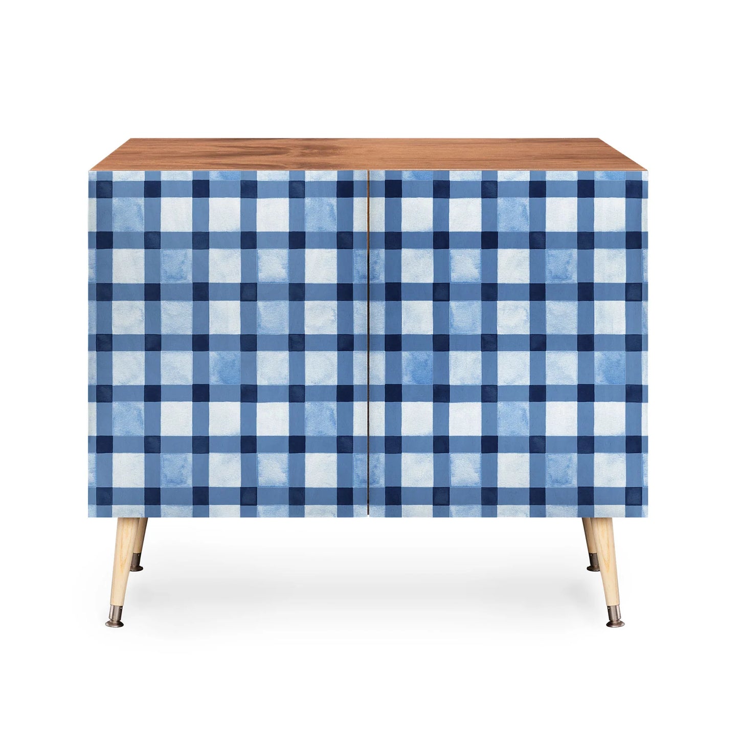 Ninola design checker navy blue cabinet credenza