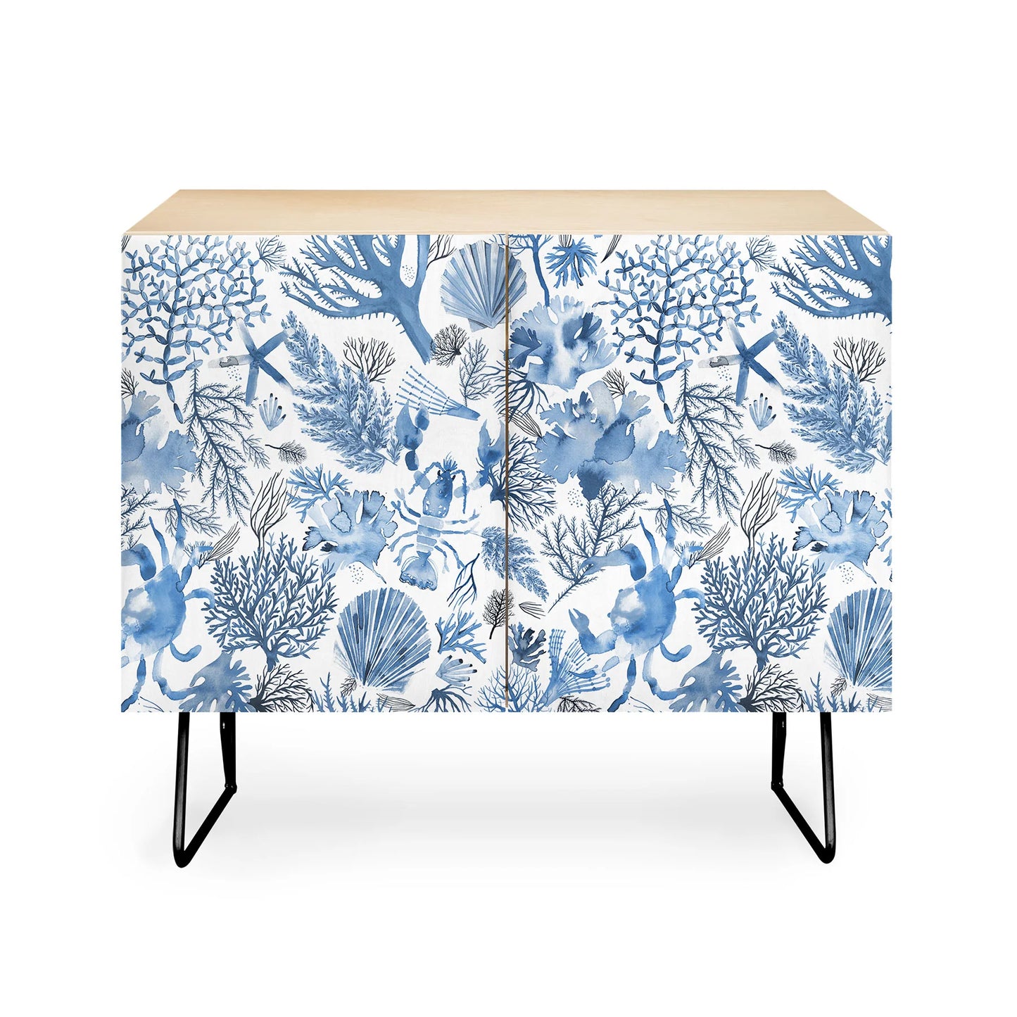 Ninola design coral blue cabinet credenza