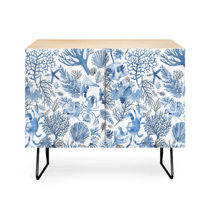 Ninola design coral blue cabinet credenza