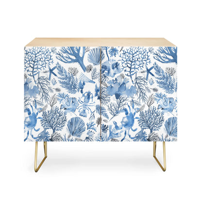 Ninola design coral blue cabinet credenza
