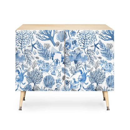 Ninola design coral blue cabinet credenza