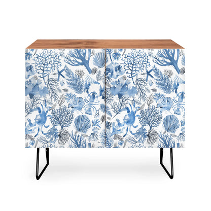 Ninola design coral blue cabinet credenza