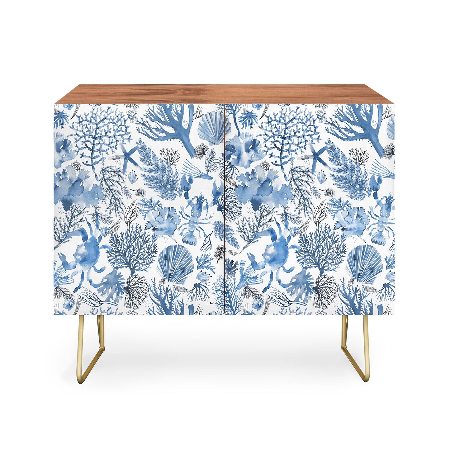 Ninola design coral blue cabinet credenza