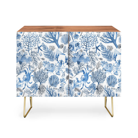Ninola design coral blue cabinet credenza