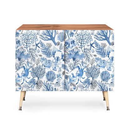 Ninola design coral blue cabinet credenza