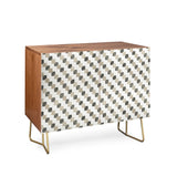 Ninola design gold brown checkered tiles cabinet credenza