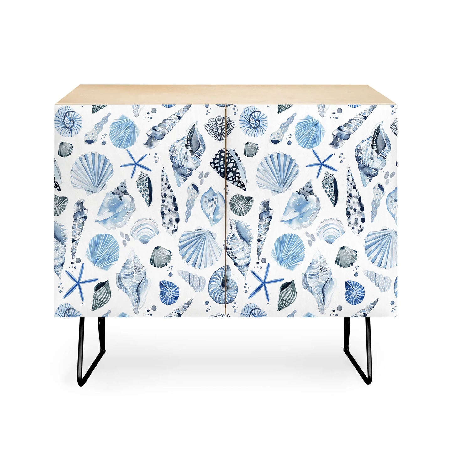Ninola design coastal blue indigo cabinet credenza