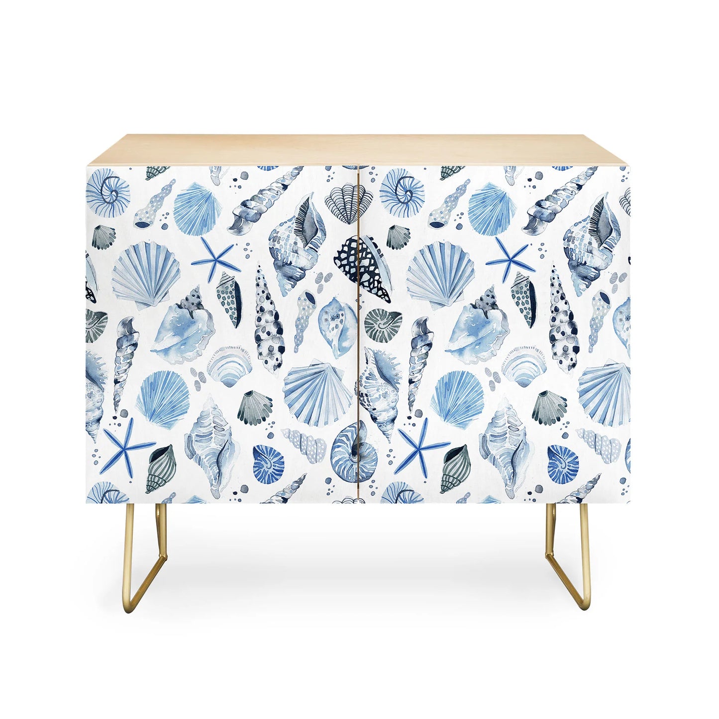 Ninola design coastal blue indigo cabinet credenza