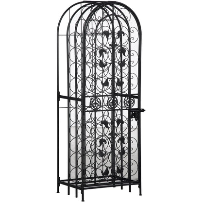 HOMCOM 45 Bottle Wrought Iron Wine Rack