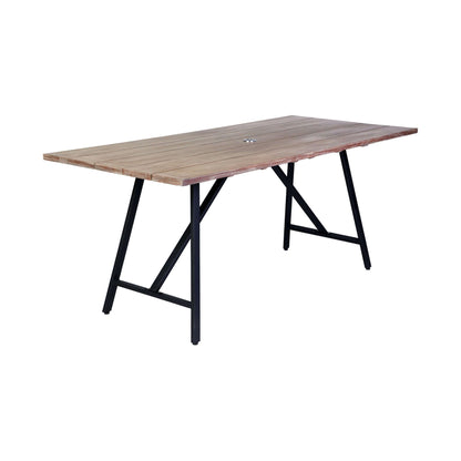 Five Piece Brown and Black Solid Wood Dining Set with Four Chairs