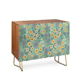 Pimlada ditsy floral blue green cabinet credenza