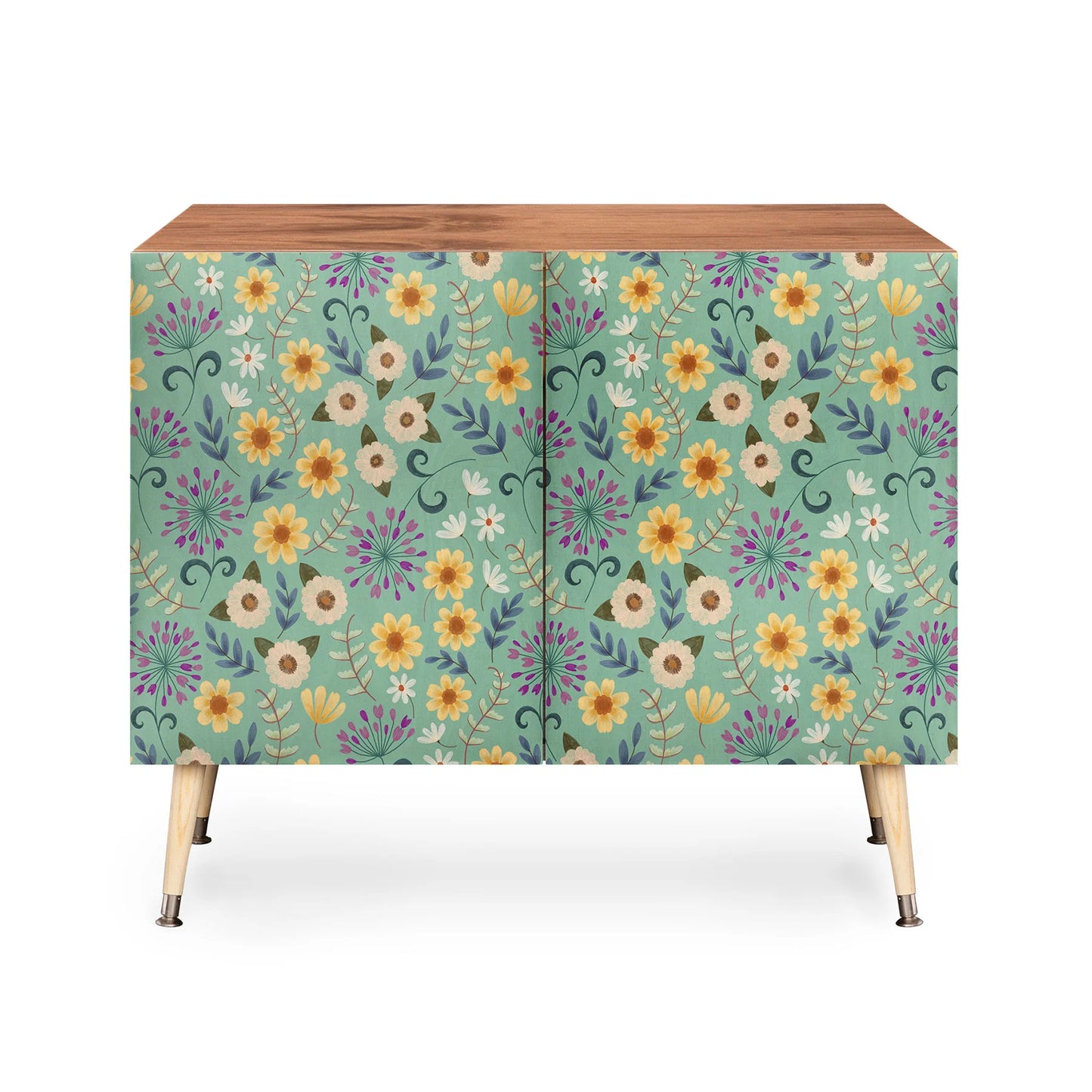 Pimlada ditsy floral blue green cabinet credenza