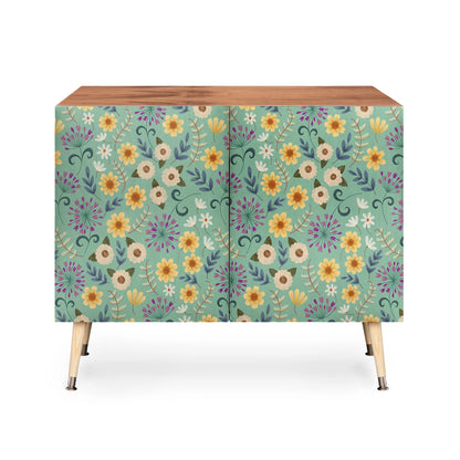Pimlada ditsy floral blue green cabinet credenza