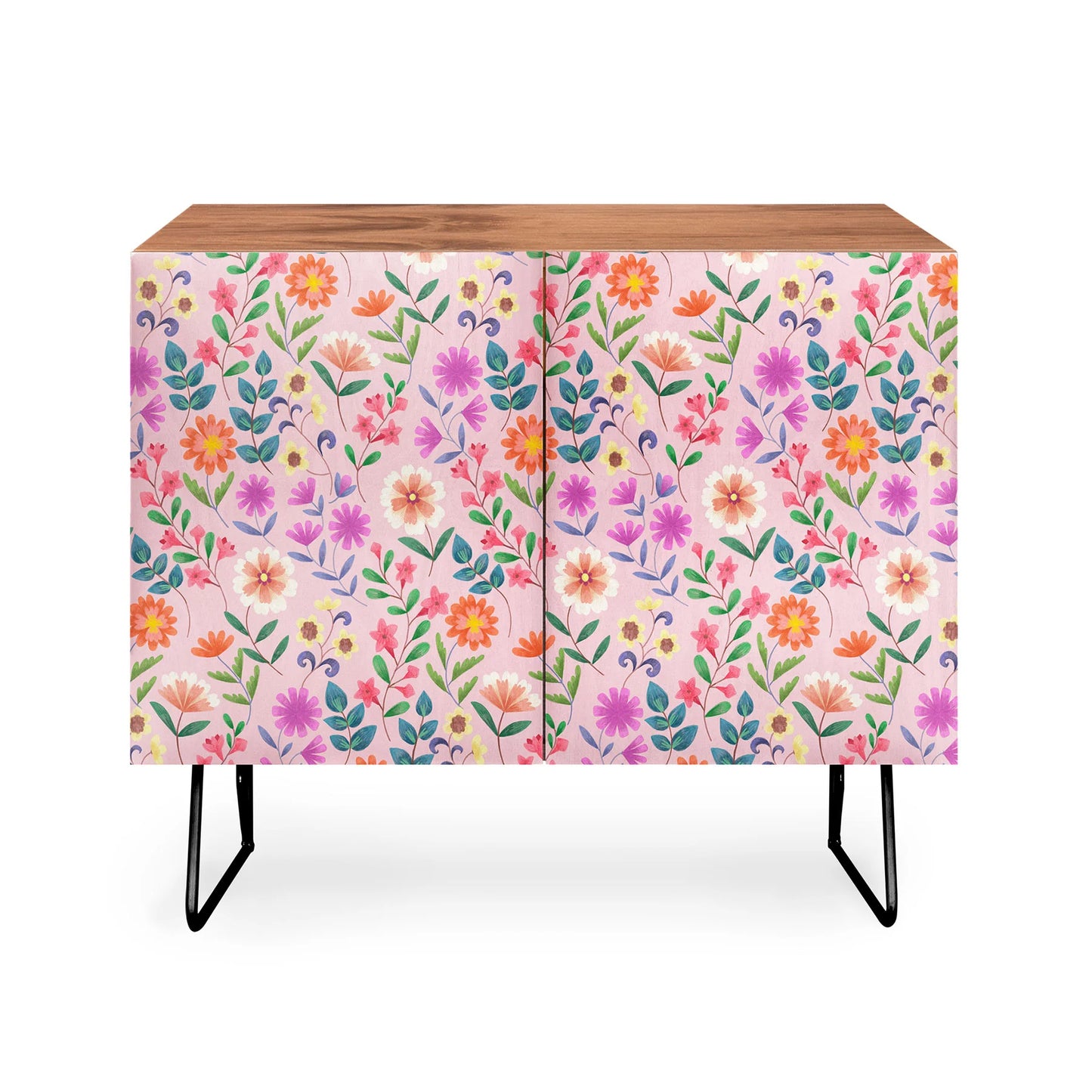 Pimlada phuapradit ditsy floral pink cabinet credenza
