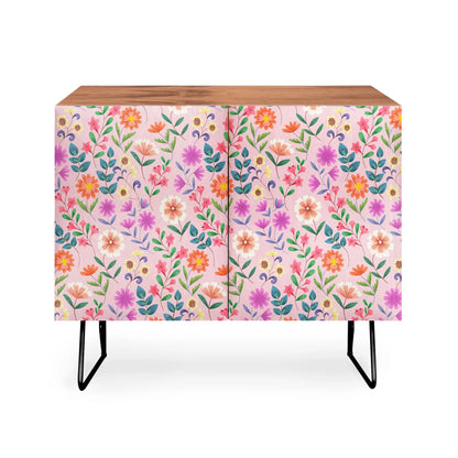 Pimlada phuapradit ditsy floral pink cabinet credenza