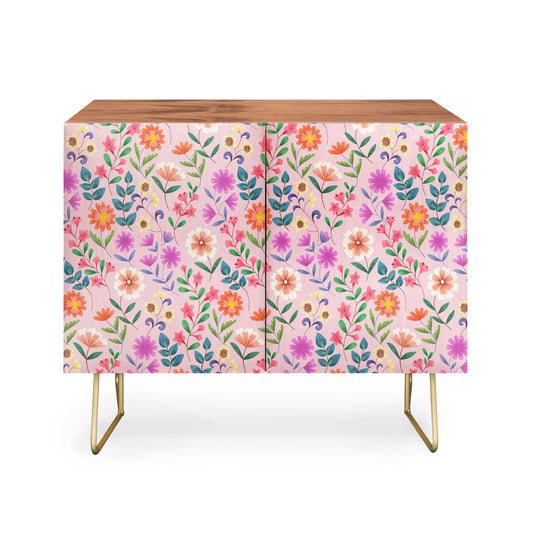 Pimlada phuapradit ditsy floral pink cabinet credenza