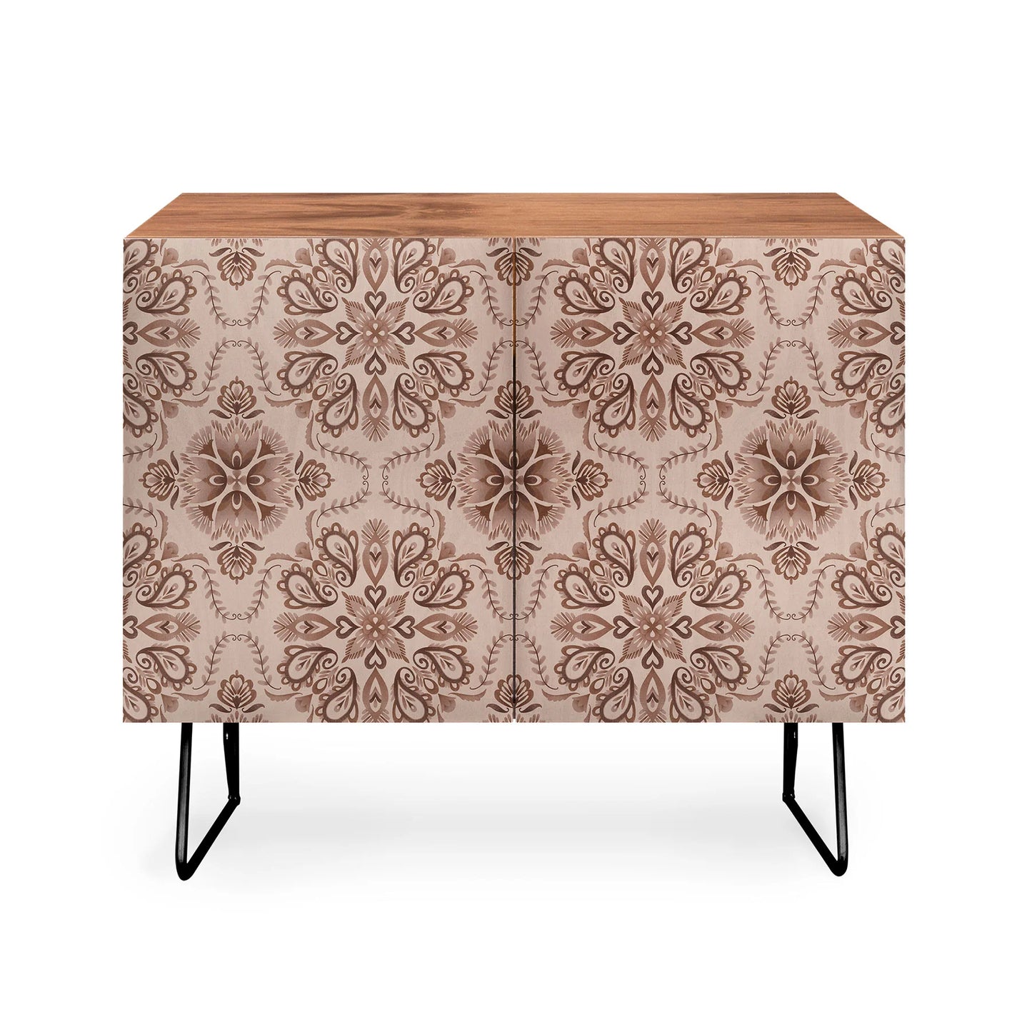floral tiles light brown sideboard cabinet credenza