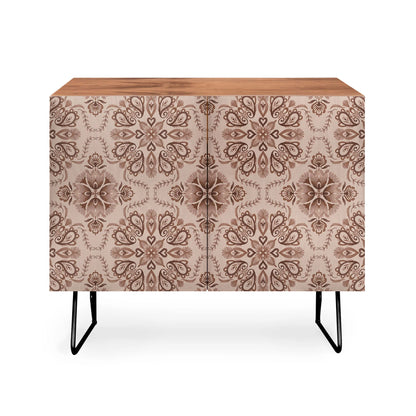 floral tiles light brown sideboard cabinet credenza